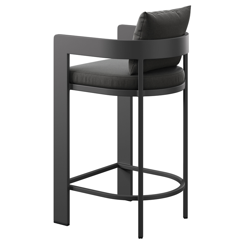 Tahoe Outdoor Patio Aluminum Bar Chair in Charcoal