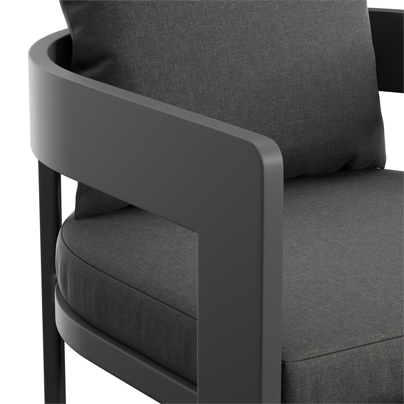 Tahoe Outdoor Patio Aluminum Bar Chair in Charcoal