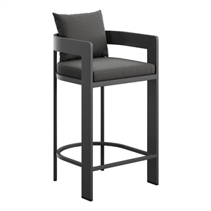 Tahoe Outdoor Patio Aluminum Bar Chair in Charcoal