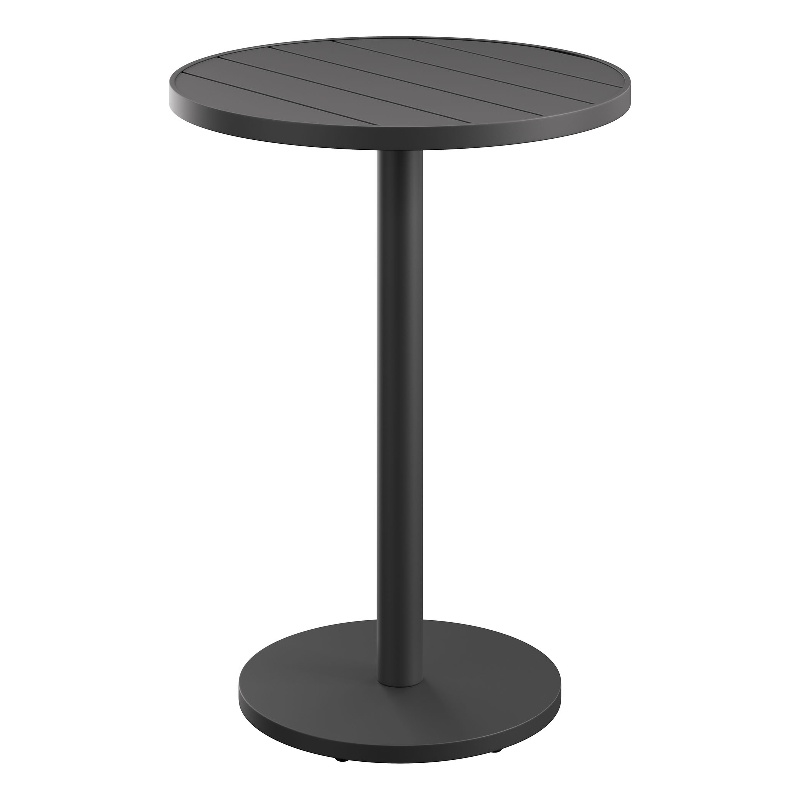 Tahoe 31 Inch Round Outdoor Aluminum Bar Table in Gray