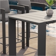 Tahoe 59 Inch Rectangle Outdoor Aluminum Bar Table in Gray