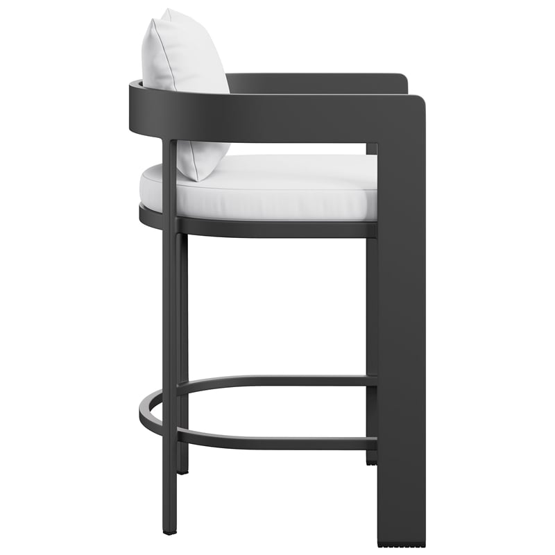 Tahoe Outdoor Patio Aluminum Counter Stool in White