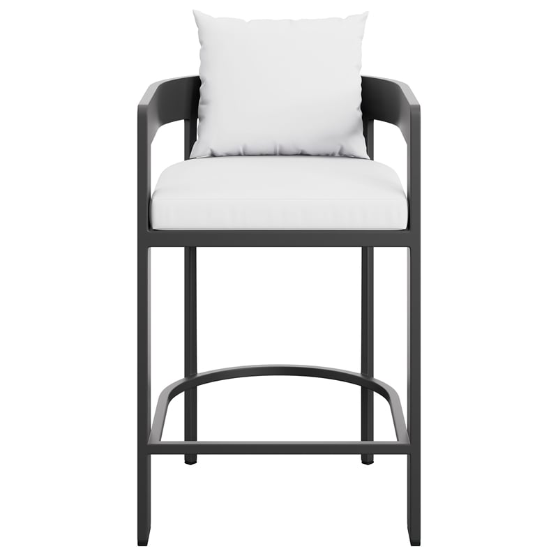 Tahoe Outdoor Patio Aluminum Counter Stool in White