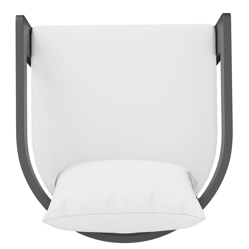 Tahoe Outdoor Patio Aluminum Counter Stool in White