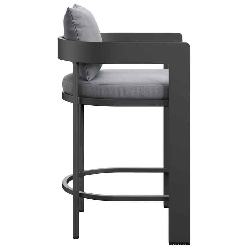 Modway Tahoe Outdoor Patio Aluminum Counter Stool in Gray
