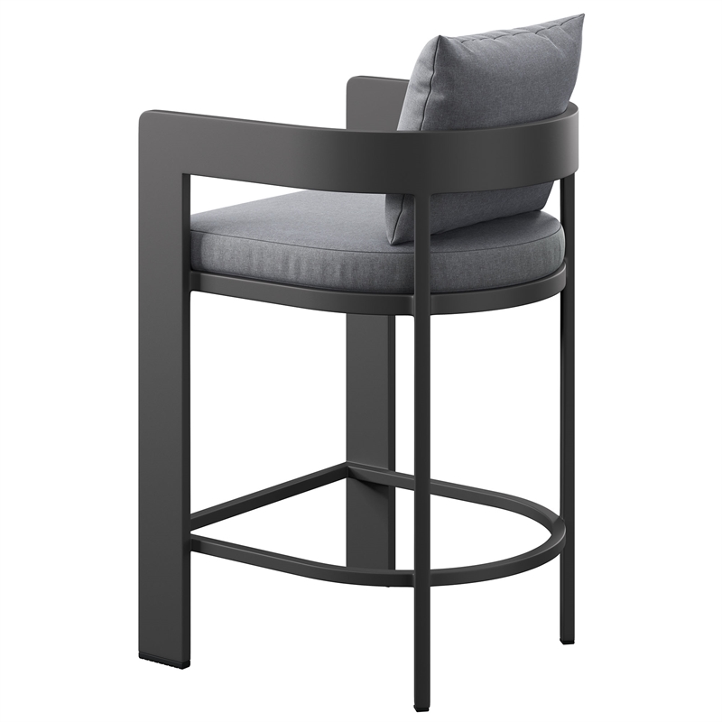 Modway Tahoe Outdoor Patio Aluminum Counter Stool in Gray