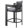 Modway Tahoe Outdoor Patio Aluminum Counter Stool in Gray