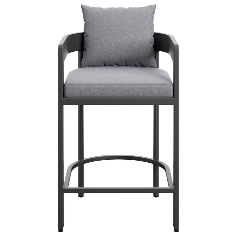 Modway Tahoe Outdoor Patio Aluminum Counter Stool in Gray