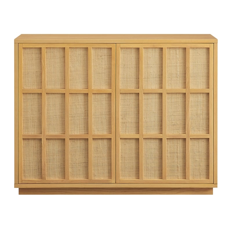 Aiko 39 Inch Japandi Accent Cabinet in Light Oak