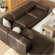 Restore 4-Piece Vegan Leather Modular L-Shaped Sofa in Espresso