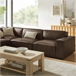 Restore 4-Piece Vegan Leather Modular L-Shaped Sofa in Espresso