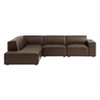 Restore 4-Piece Vegan Leather Modular L-Shaped Sofa in Espresso