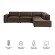 Restore 4-Piece Vegan Leather Modular L-Shaped Sofa in Espresso