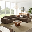 Restore 4-Piece Vegan Leather Modular L-Shaped Sofa in Espresso