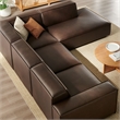 Restore 4-Piece Vegan Leather Modular L-Shaped Sofa in Espresso