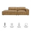 Restore 2-Piece Vegan Leather Modular Loveseat in Toast