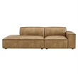 Restore 2-Piece Vegan Leather Modular Loveseat in Toast