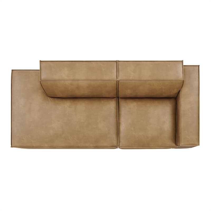 Restore 2-Piece Vegan Leather Modular Loveseat in Toast