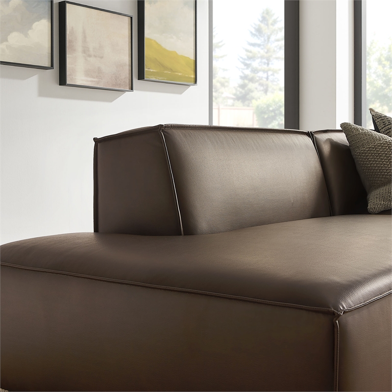 Restore 2-Piece Vegan Leather Modular Loveseat in Espresso