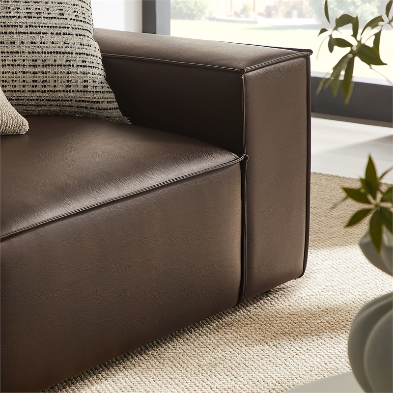 Restore 2-Piece Vegan Leather Modular Loveseat in Espresso