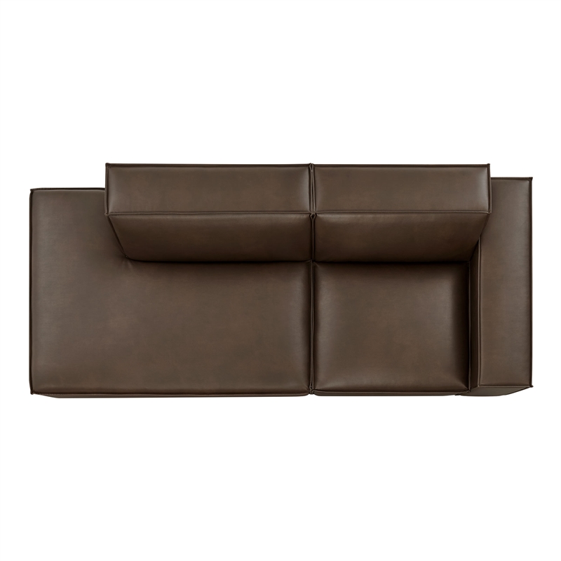 Restore 2-Piece Vegan Leather Modular Loveseat in Espresso