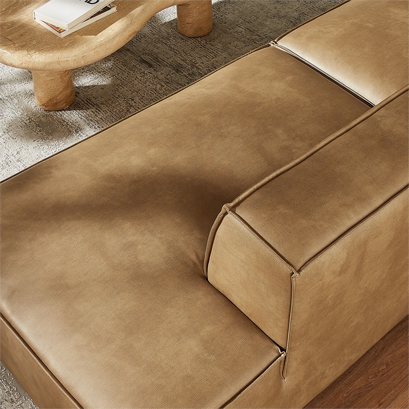 Restore 2-Piece Vegan Leather Modular Loveseat in Toast