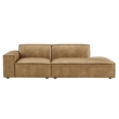 Restore 2-Piece Vegan Leather Modular Loveseat in Toast