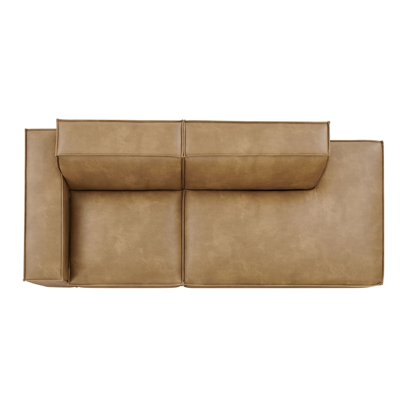 Restore 2-Piece Vegan Leather Modular Loveseat in Toast