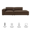 Restore 2-Piece Vegan Leather Modular Loveseat in Espresso