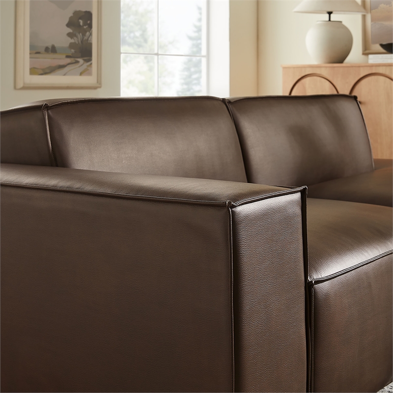 Restore 2-Piece Vegan Leather Modular Loveseat in Espresso