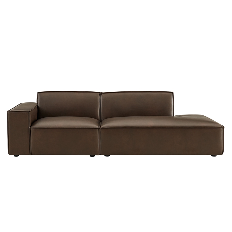 Restore 2-Piece Vegan Leather Modular Loveseat in Espresso