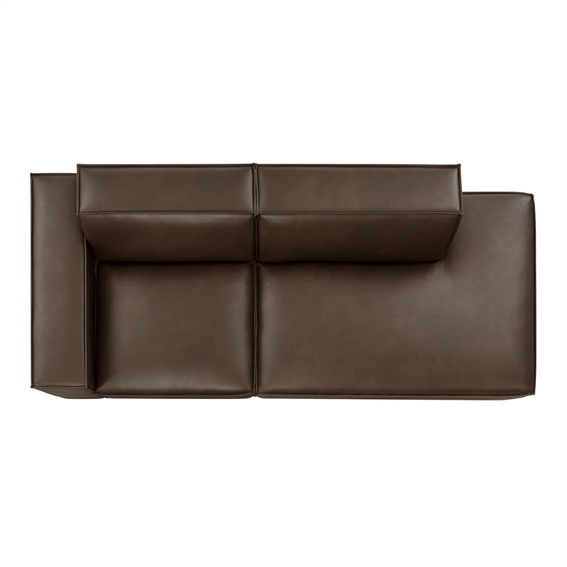 Restore 2-Piece Vegan Leather Modular Loveseat in Espresso