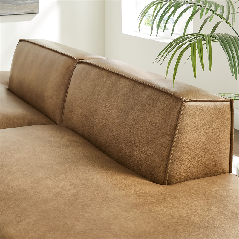 Restore 2-Piece Vegan Leather Modular Sofa in Toast