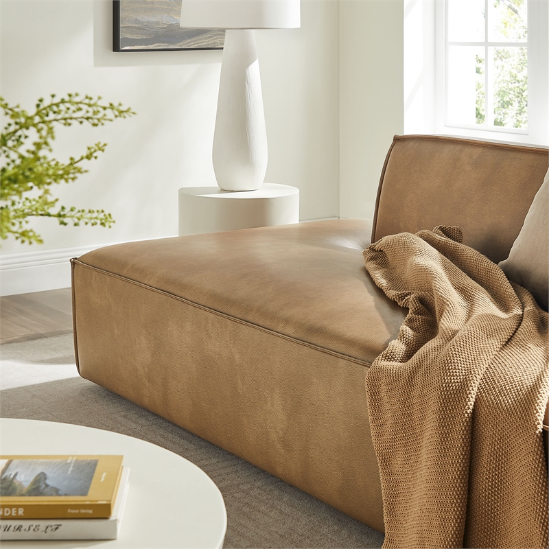 Restore 2-Piece Vegan Leather Modular Sofa in Toast