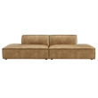 Restore 2-Piece Vegan Leather Modular Sofa in Toast