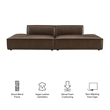 Restore 2-Piece Vegan Leather Modular Sofa in Espresso