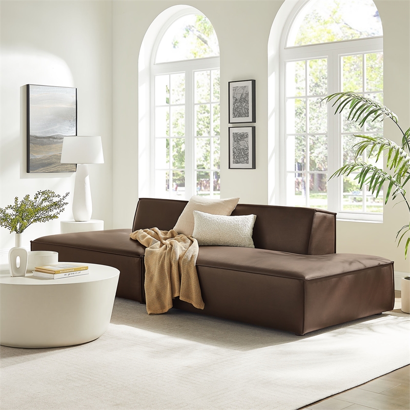 Restore 2-Piece Vegan Leather Modular Sofa in Espresso