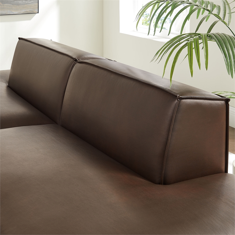 Restore 2-Piece Vegan Leather Modular Sofa in Espresso