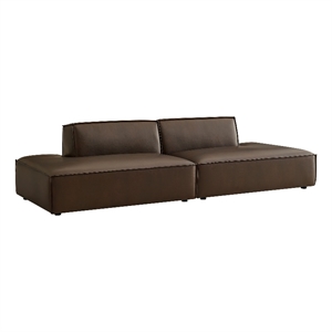Restore 2-Piece Vegan Leather Modular Sofa in Espresso