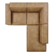 Restore 3-Piece Vegan Leather Modular L-Shaped Sectional Sofa in Toast