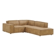 Restore 3-Piece Vegan Leather Modular L-Shaped Sectional Sofa in Toast