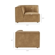 Restore 3-Piece Vegan Leather Modular L-Shaped Sectional Sofa in Toast