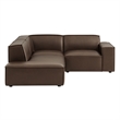 Restore 3-Piece Vegan Leather Modular L-Shaped Sectional Sofa in Espresso