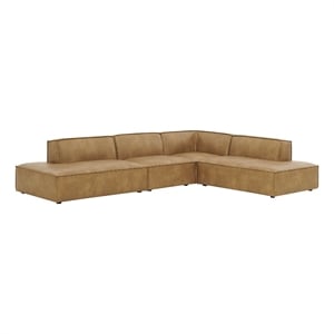 Restore 4-Piece Vegan Leather Modular L-Shaped Armless Sectional Sofa