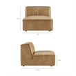 Restore 4-Piece Vegan Leather Modular Sofa Set with Ottoman in Toast