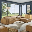 Restore 4-Piece Vegan Leather Modular Sofa Set with Ottoman in Toast