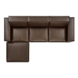 Restore 4-Piece Vegan Leather Modular Sofa Set with Ottoman in Espresso