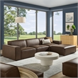 Restore 4-Piece Vegan Leather Modular Sofa Set with Ottoman in Espresso