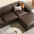 Restore 4-Piece Vegan Leather Modular Sofa Set with Ottoman in Espresso