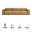 Restore 3-Piece Vegan Leather Modular Sofa Set in Toast